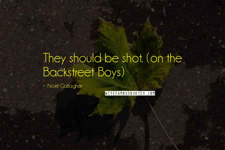 Noel Gallagher Quotes: They should be shot. (on the Backstreet Boys)