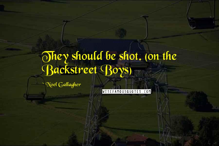 Noel Gallagher Quotes: They should be shot. (on the Backstreet Boys)