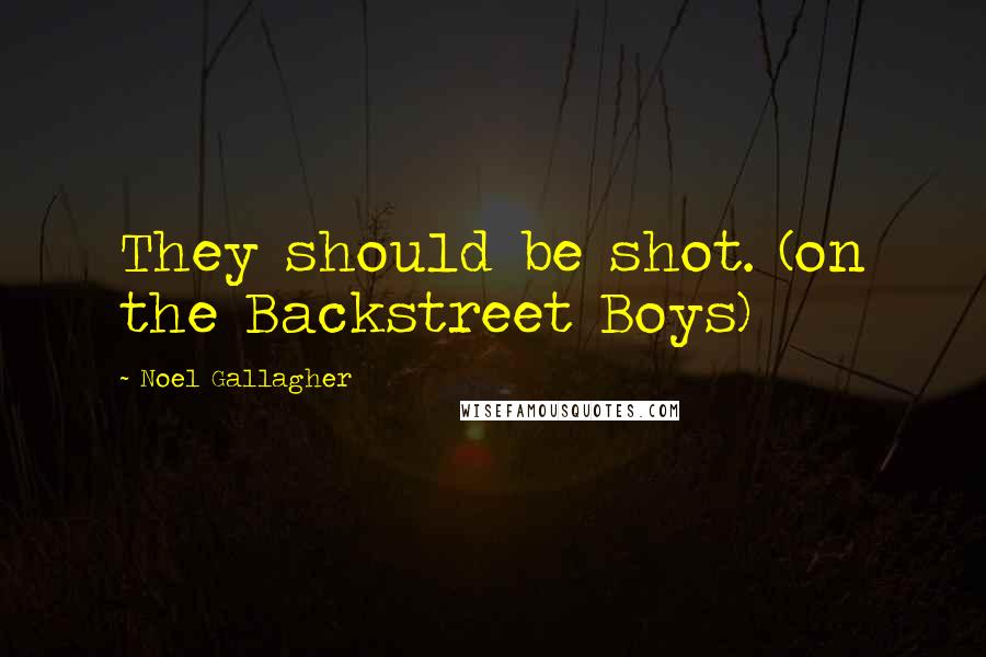 Noel Gallagher Quotes: They should be shot. (on the Backstreet Boys)