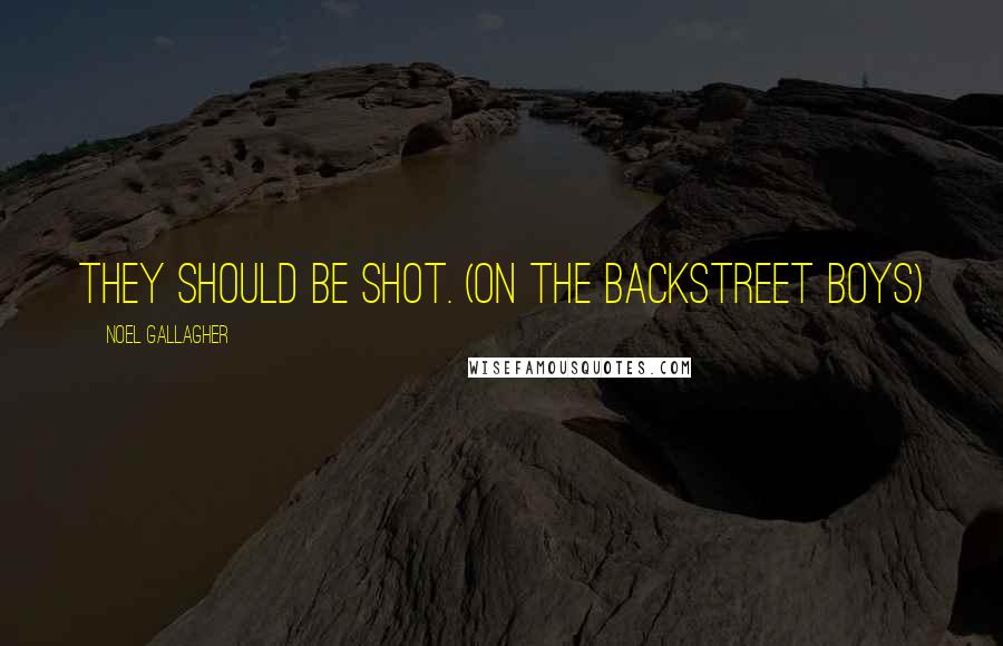Noel Gallagher Quotes: They should be shot. (on the Backstreet Boys)