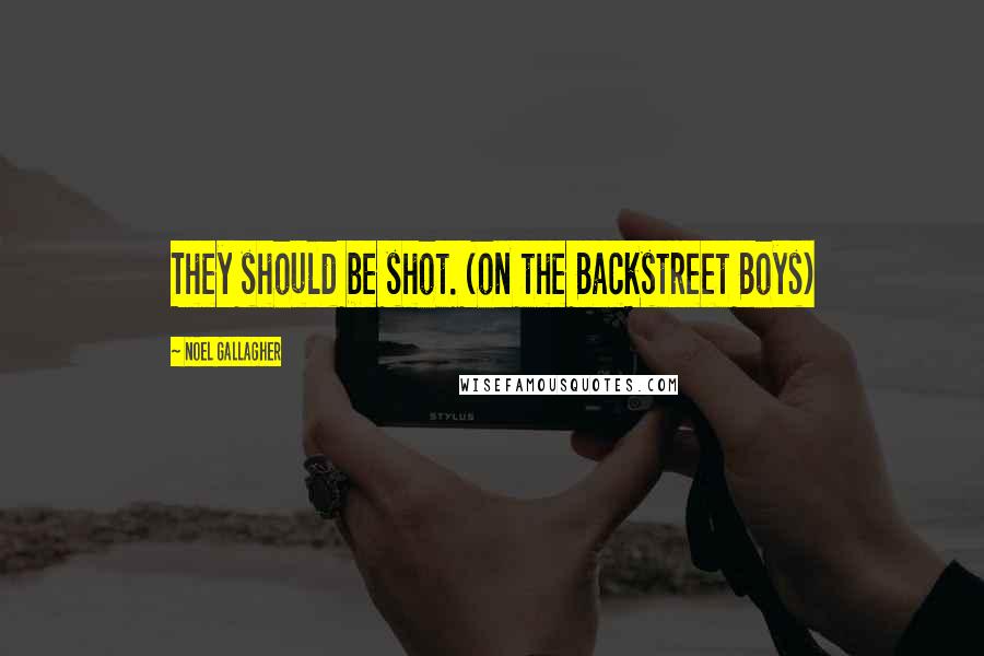 Noel Gallagher Quotes: They should be shot. (on the Backstreet Boys)
