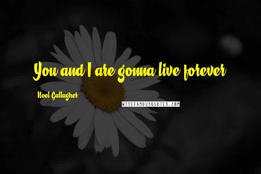 Noel Gallagher Quotes: You and I are gonna live forever