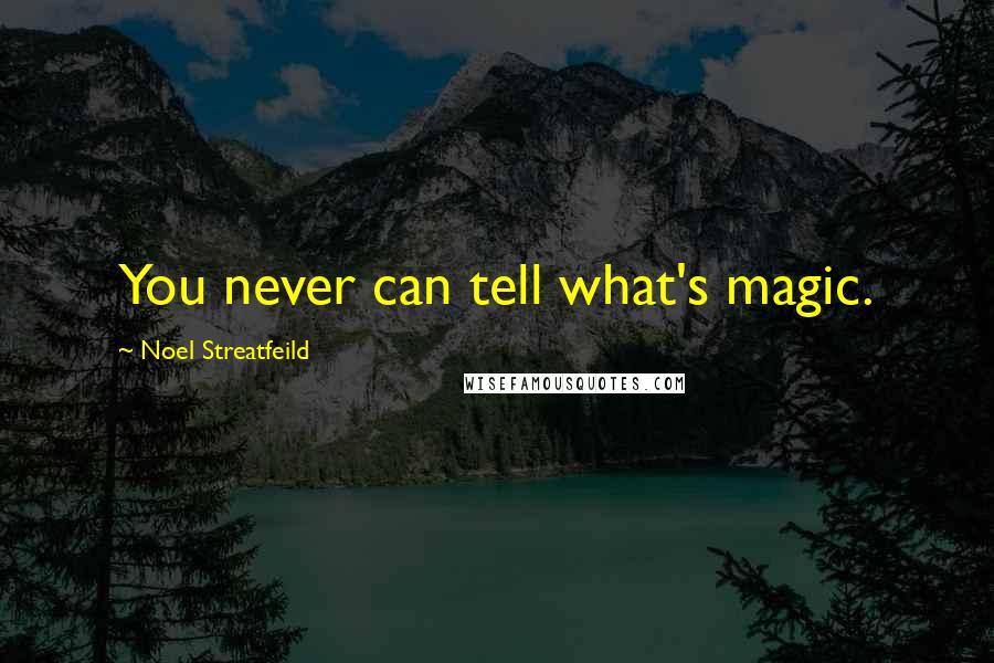 Noel Streatfeild Quotes: You never can tell what's magic.