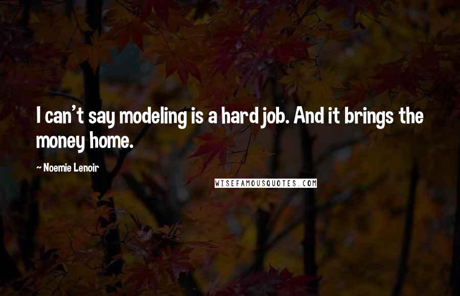 Noemie Lenoir Quotes: I can't say modeling is a hard job. And it brings the money home.