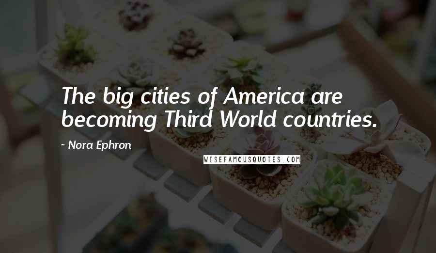 Nora Ephron Quotes: The big cities of America are becoming Third World countries.