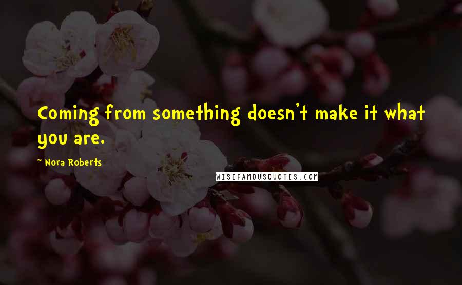 Nora Roberts Quotes: Coming from something doesn't make it what you are.