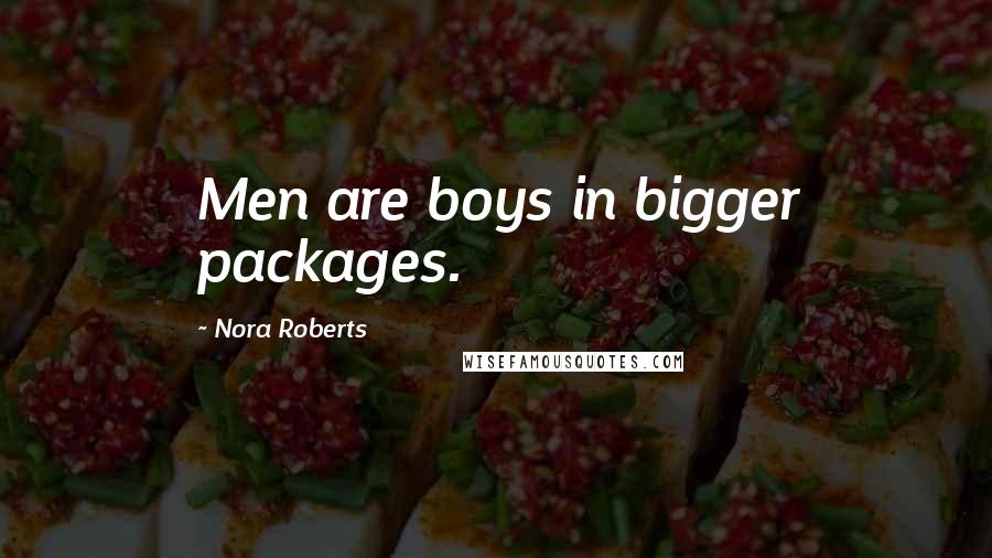 Nora Roberts Quotes: Men are boys in bigger packages.