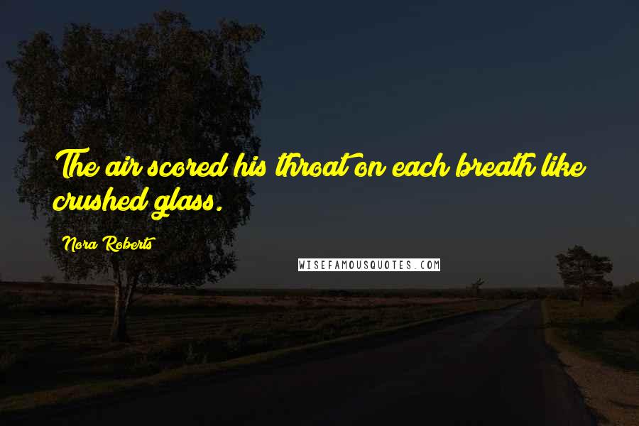 Nora Roberts Quotes: The air scored his throat on each breath like crushed glass.