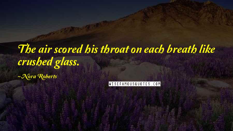 Nora Roberts Quotes: The air scored his throat on each breath like crushed glass.