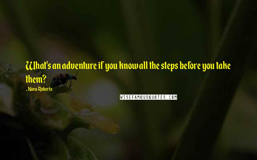 Nora Roberts Quotes: What's an adventure if you know all the steps before you take them?