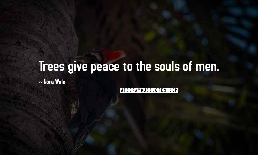 Nora Waln Quotes: Trees give peace to the souls of men.