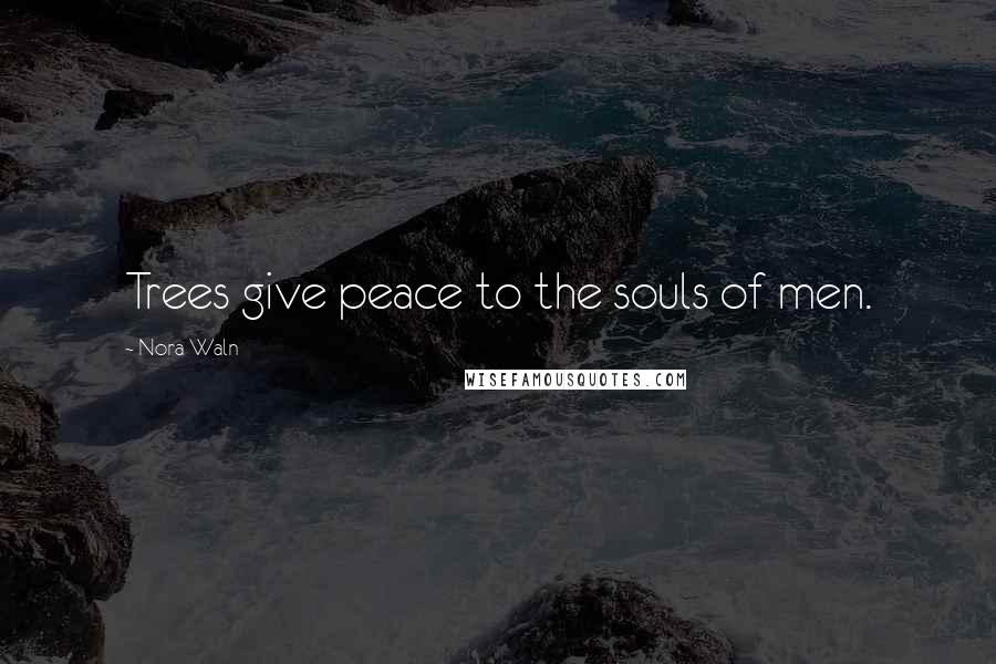 Nora Waln Quotes: Trees give peace to the souls of men.