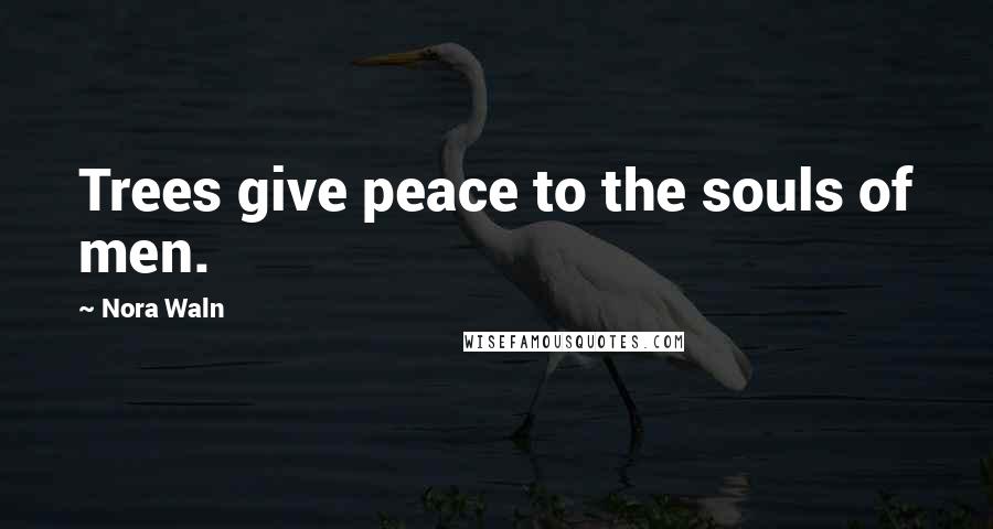 Nora Waln Quotes: Trees give peace to the souls of men.