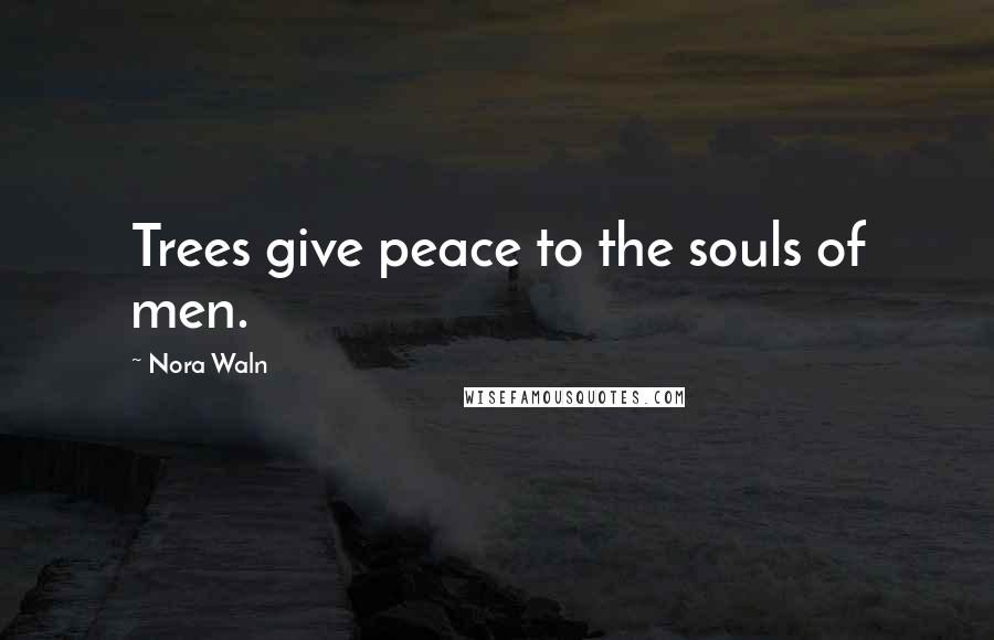 Nora Waln Quotes: Trees give peace to the souls of men.