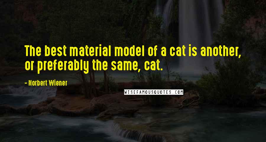 Norbert Wiener Quotes: The best material model of a cat is another, or preferably the same, cat.