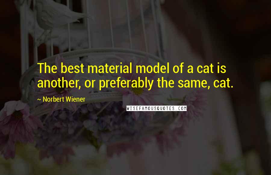 Norbert Wiener Quotes: The best material model of a cat is another, or preferably the same, cat.