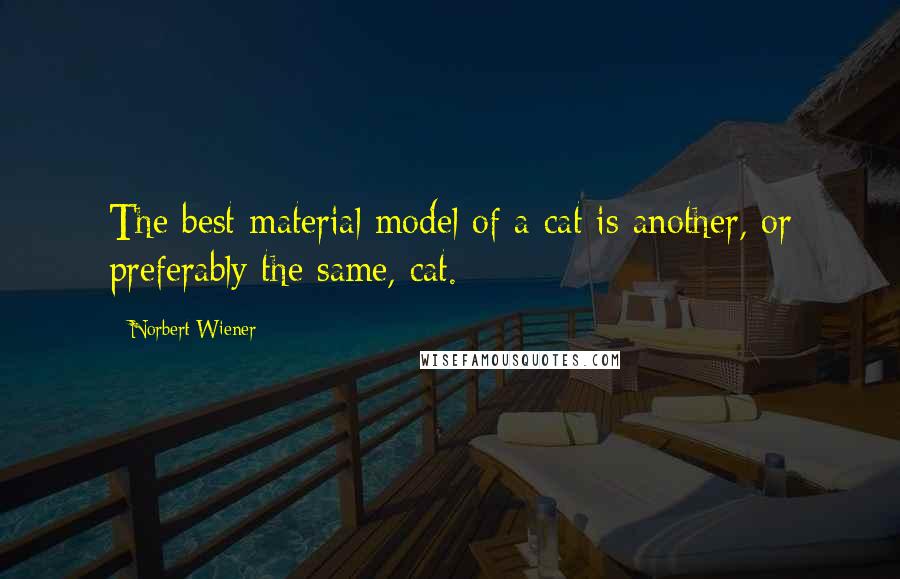 Norbert Wiener Quotes: The best material model of a cat is another, or preferably the same, cat.