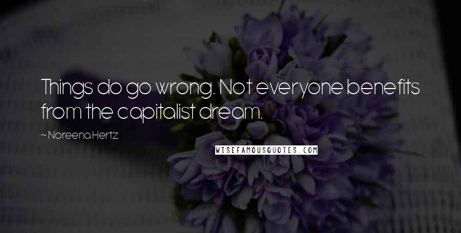 Noreena Hertz Quotes: Things do go wrong. Not everyone benefits from the capitalist dream.