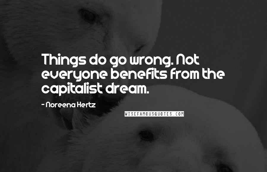 Noreena Hertz Quotes: Things do go wrong. Not everyone benefits from the capitalist dream.