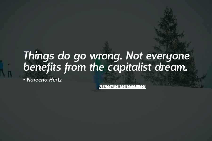 Noreena Hertz Quotes: Things do go wrong. Not everyone benefits from the capitalist dream.