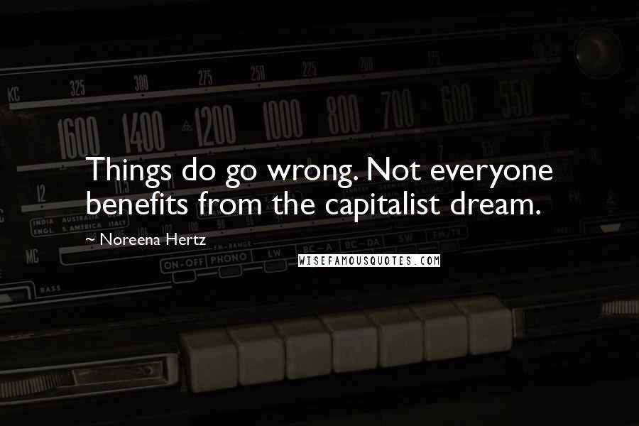 Noreena Hertz Quotes: Things do go wrong. Not everyone benefits from the capitalist dream.