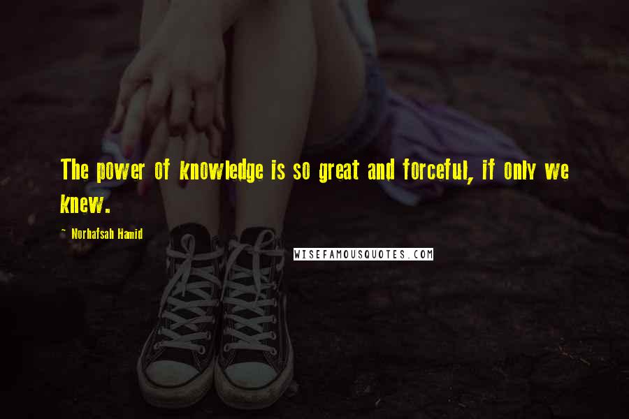 Norhafsah Hamid Quotes: The power of knowledge is so great and forceful, if only we knew.