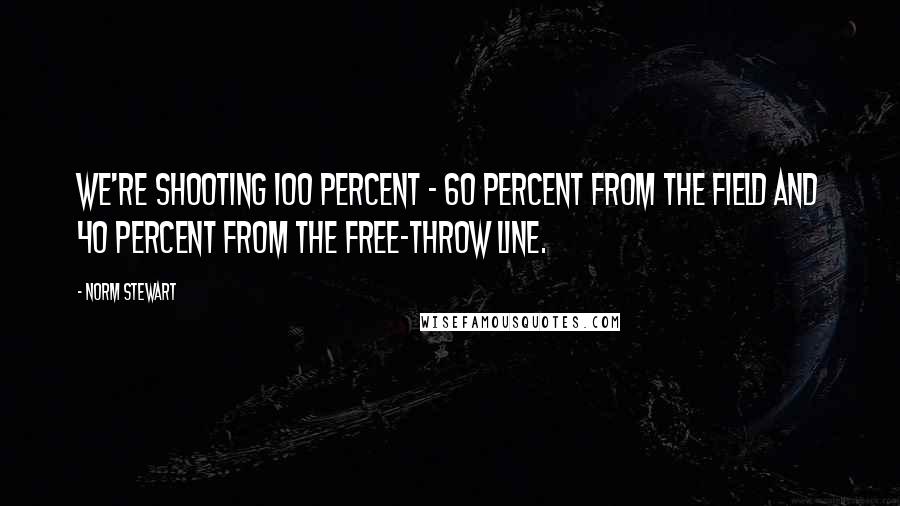 Norm Stewart Quotes: We're shooting 100 percent - 60 percent from the field and 40 percent from the free-throw line.