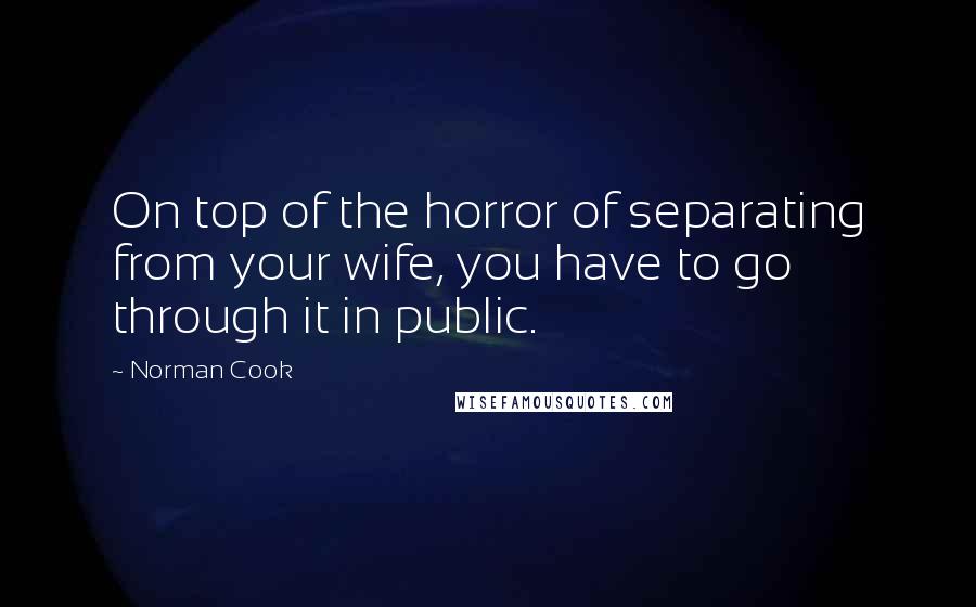 Norman Cook Quotes: On top of the horror of separating from your wife, you have to go through it in public.