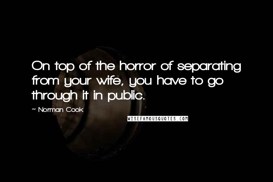 Norman Cook Quotes: On top of the horror of separating from your wife, you have to go through it in public.