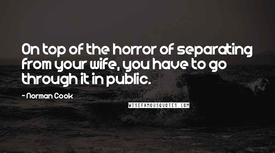 Norman Cook Quotes: On top of the horror of separating from your wife, you have to go through it in public.