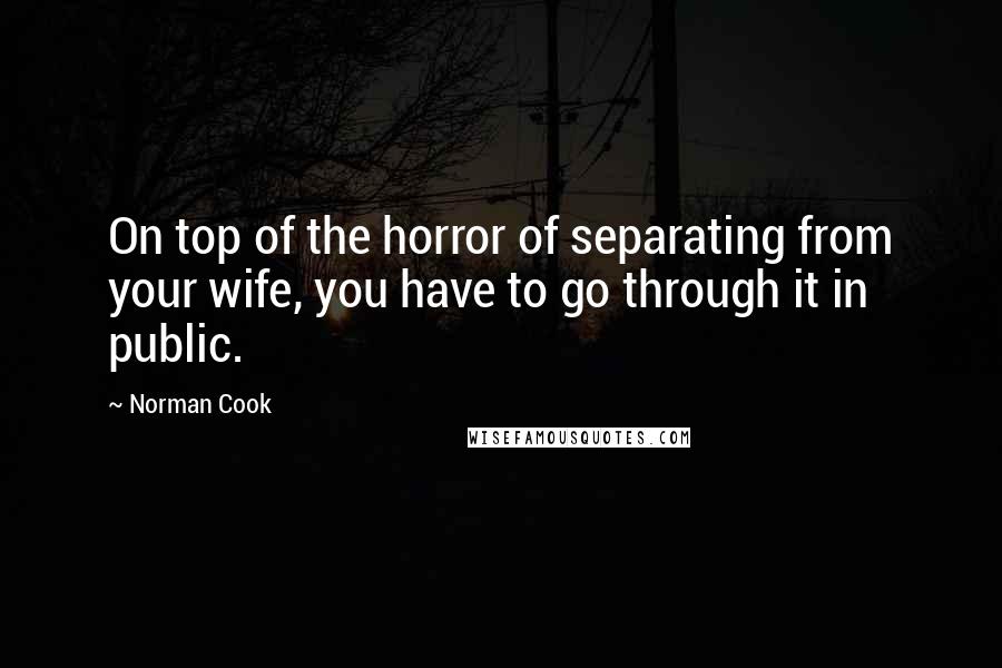 Norman Cook Quotes: On top of the horror of separating from your wife, you have to go through it in public.