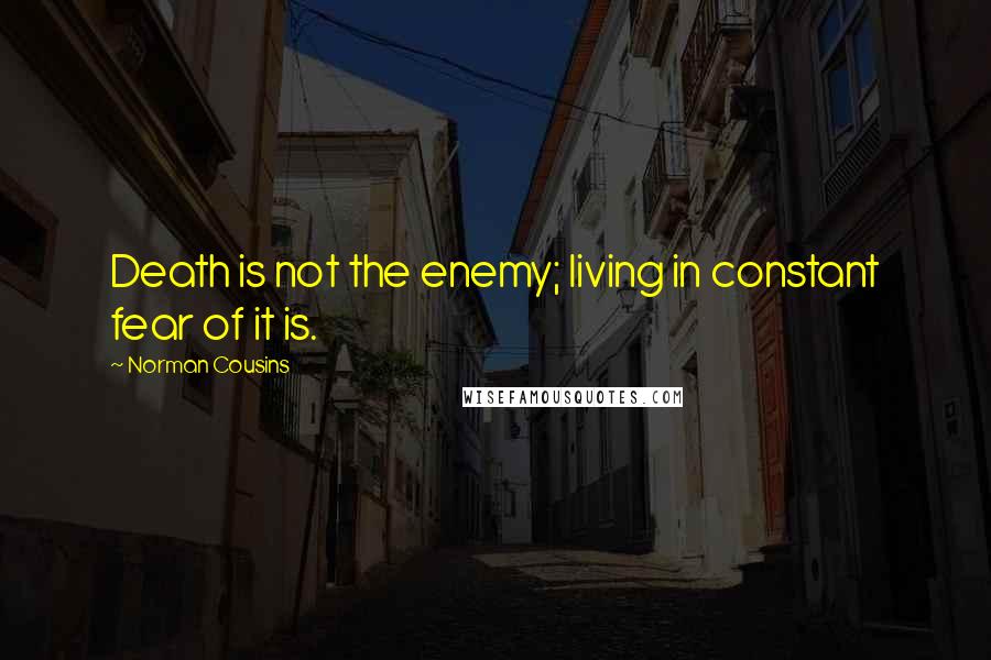 Norman Cousins Quotes: Death is not the enemy; living in constant fear of it is.