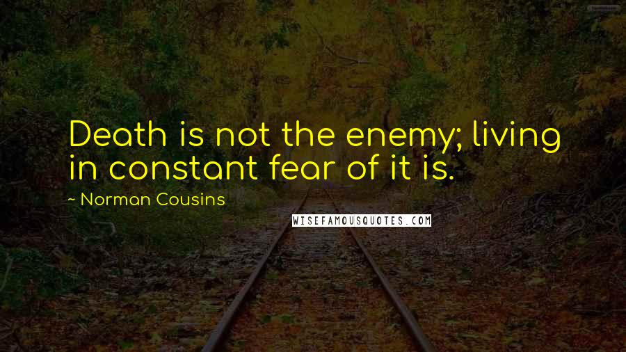 Norman Cousins Quotes: Death is not the enemy; living in constant fear of it is.