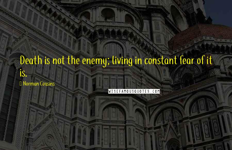 Norman Cousins Quotes: Death is not the enemy; living in constant fear of it is.