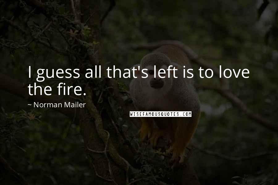 Norman Mailer Quotes: I guess all that's left is to love the fire.