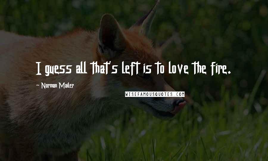 Norman Mailer Quotes: I guess all that's left is to love the fire.