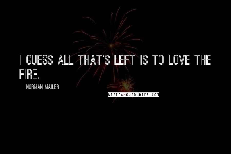 Norman Mailer Quotes: I guess all that's left is to love the fire.