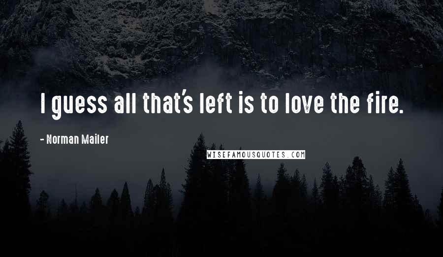 Norman Mailer Quotes: I guess all that's left is to love the fire.