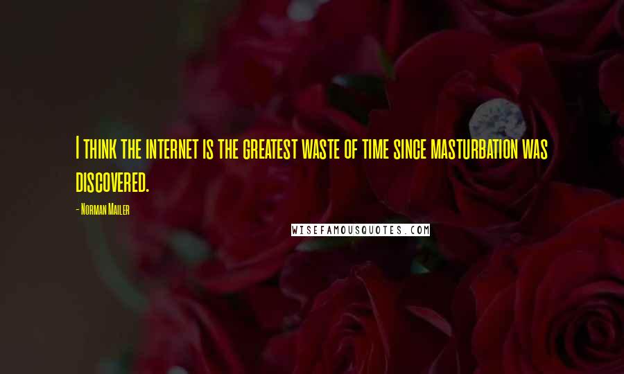 Norman Mailer Quotes: I think the internet is the greatest waste of time since masturbation was discovered.