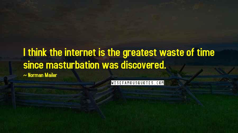 Norman Mailer Quotes: I think the internet is the greatest waste of time since masturbation was discovered.