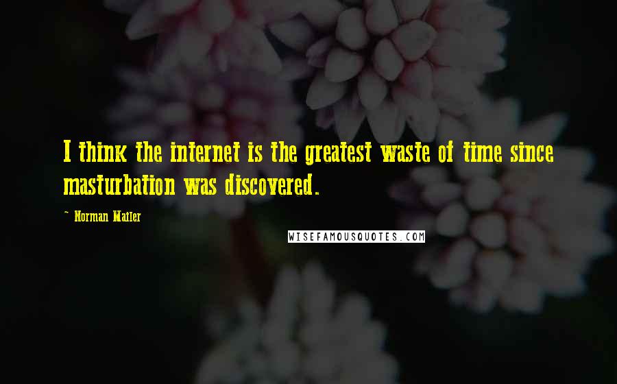 Norman Mailer Quotes: I think the internet is the greatest waste of time since masturbation was discovered.