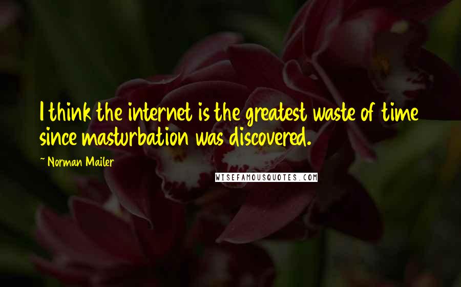 Norman Mailer Quotes: I think the internet is the greatest waste of time since masturbation was discovered.