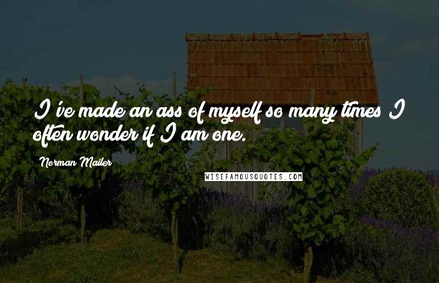 Norman Mailer Quotes: I've made an ass of myself so many times I often wonder if I am one.