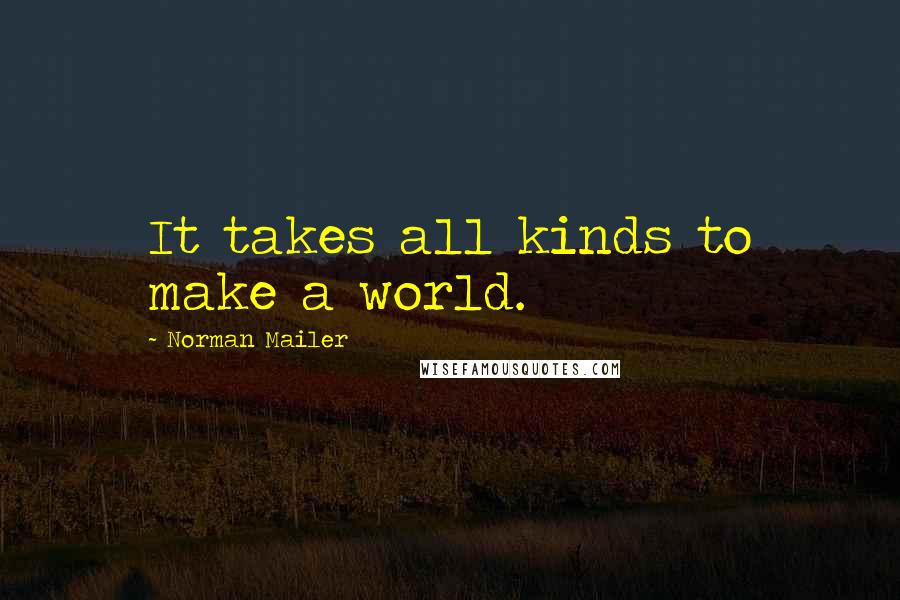 Norman Mailer Quotes: It takes all kinds to make a world.