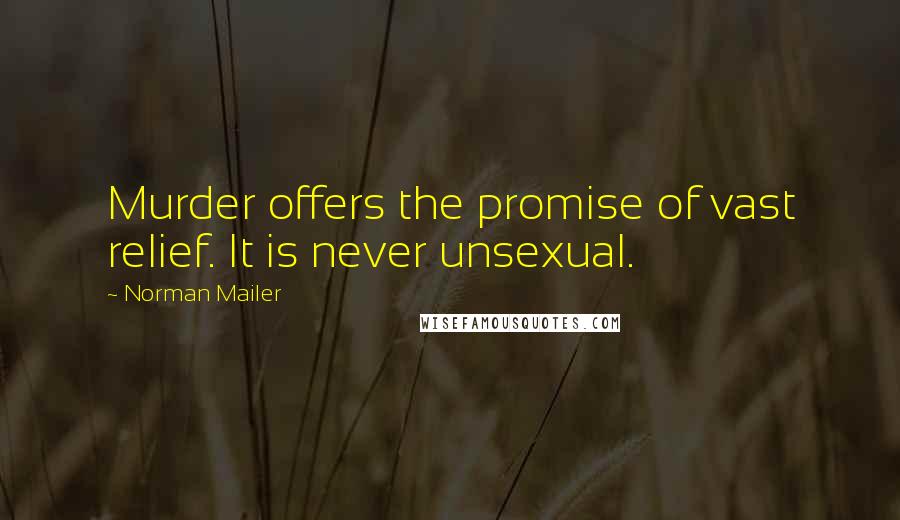 Norman Mailer Quotes: Murder offers the promise of vast relief. It is never unsexual.