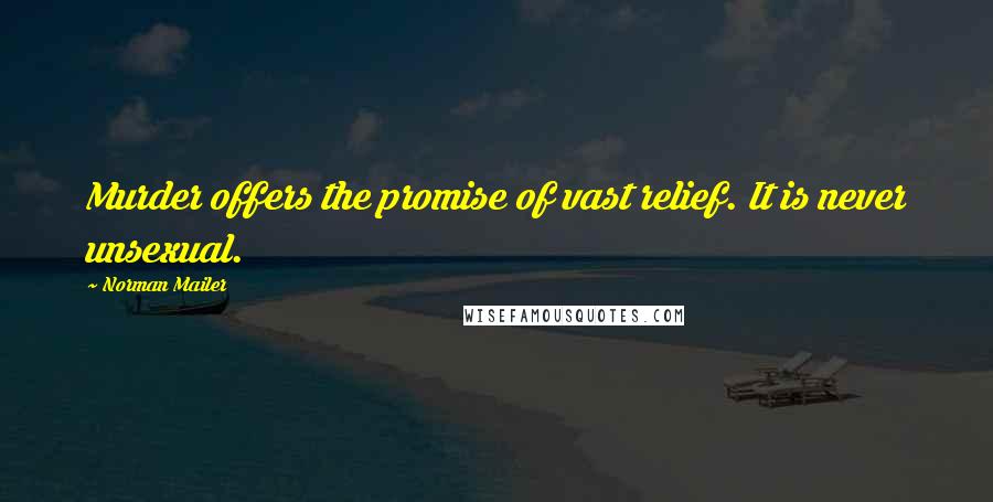 Norman Mailer Quotes: Murder offers the promise of vast relief. It is never unsexual.