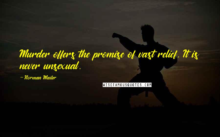 Norman Mailer Quotes: Murder offers the promise of vast relief. It is never unsexual.