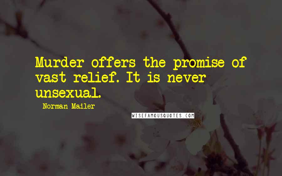 Norman Mailer Quotes: Murder offers the promise of vast relief. It is never unsexual.