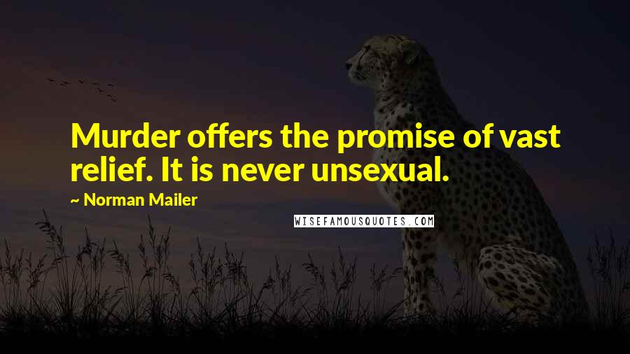Norman Mailer Quotes: Murder offers the promise of vast relief. It is never unsexual.