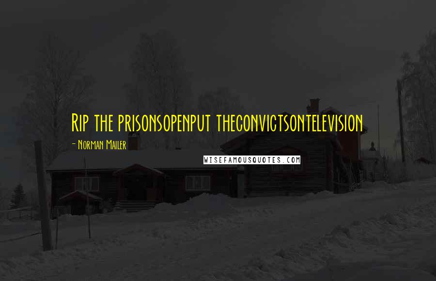 Norman Mailer Quotes: Rip the prisonsopenput theconvictsontelevision
